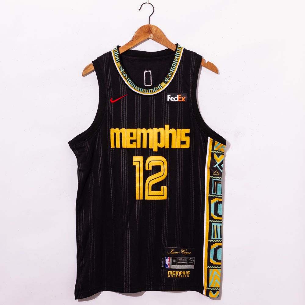 Men Memphis Grizzlies 12 Morant Black 2021 Nike Game NBA Jersey